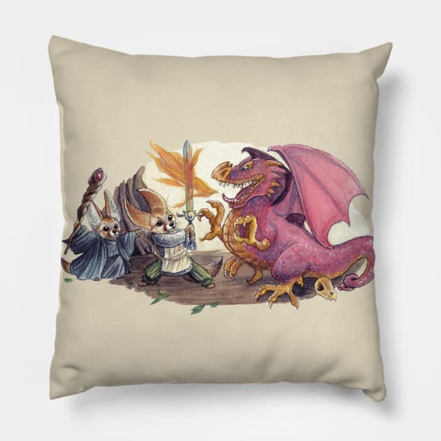 Fennec Foxes: Dragon Pillow by AmberStone