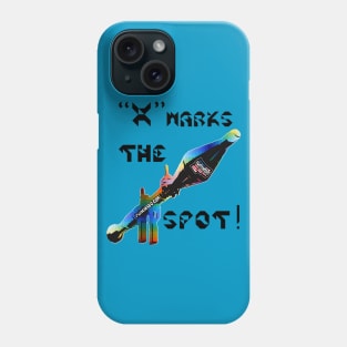 X Marks The Spot, v. Black Text Phone Case