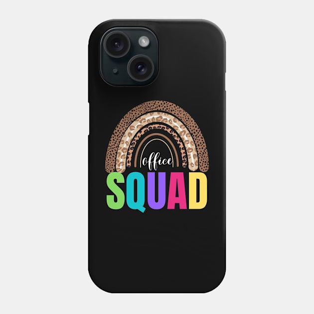 Office Squad Rainbow Leopard School Secretary Administrative Phone Case by Johner_Clerk_Design