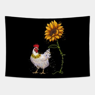 You are My Sunshine Chicken Sunflower Funny Chicken Lover Tapestry