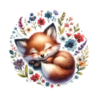 Baby Fox and Flowers T-Shirt