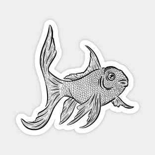 Graphic Tattoo Style Goldfish Fish Design Magnet