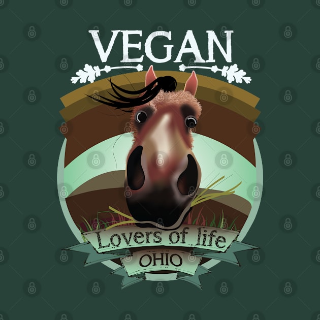 Vegan - Lovers of life. Ohio Vegan (light lettering) by ArteriaMix