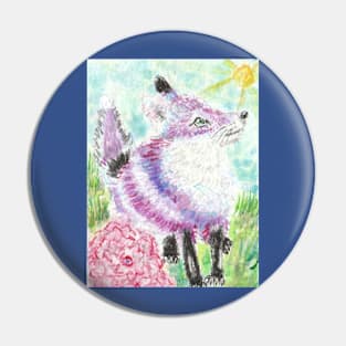 Purple fox art Pin