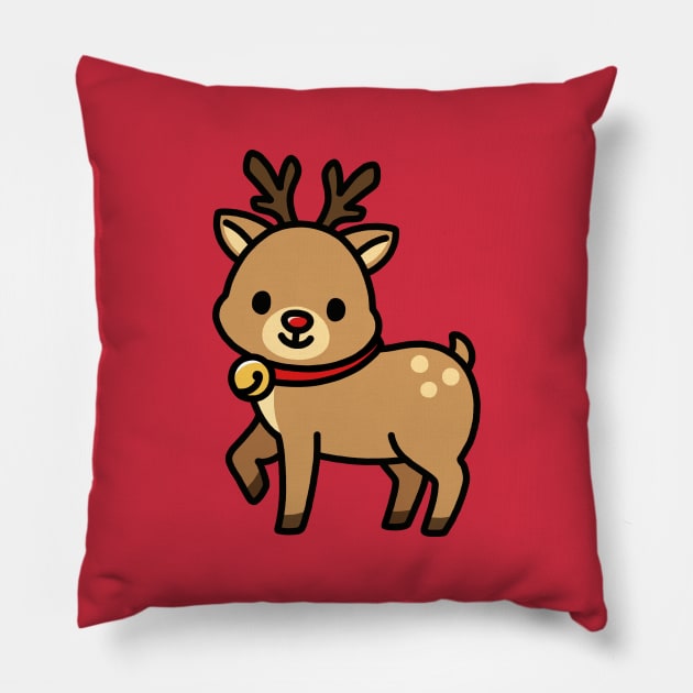 Reindeer Pillow by littlemandyart