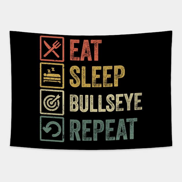 Funny eat sleep bullseye repeat retro vintage gift Tapestry by Lyume