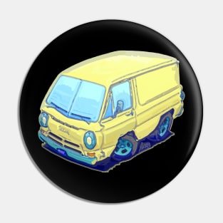 Vintage American van in vector style Pin