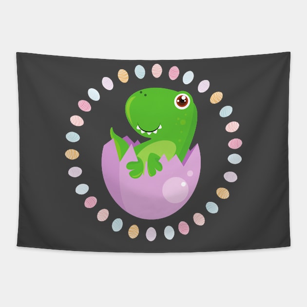 Dino Easter Kawaii Edition Tapestry by Yash_Sailani