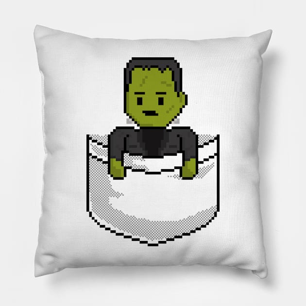 Pixel Pocket Frankensteins Monster Pillow by gkillerb