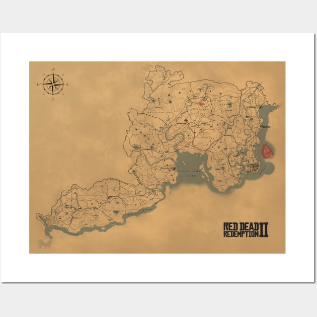 Mapa red dead 2 30X40 cm.