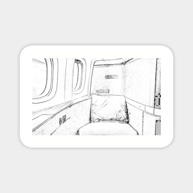 firstclassqueen airplane seat Magnet by FirstClassQueen