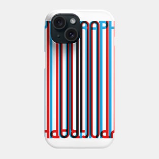 Tall Typography (Cyan Red Black) Phone Case