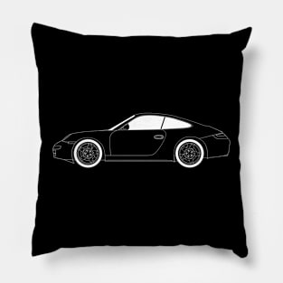 911 Carrera White Outline Pillow