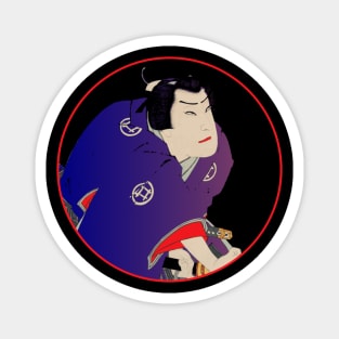 Kabuki Samurai Warrior in Purple Robe Magnet