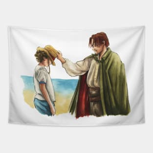 One Piece Luffy (Rufy) and Shanks Straw Hat Tapestry