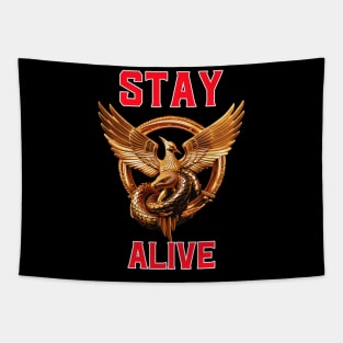 Hunger Games Stay Alive Mockingjay Tapestry