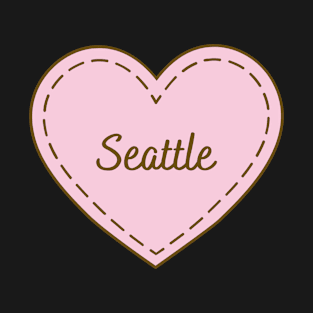 I Love Seattle Simple Heart Design T-Shirt