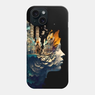 Mind Blown No. 1: Discovering Knowledge (No Fill, Dark Background) Phone Case