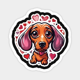 Cute Small Dog with Hearts | Puppylove | Petlover Magnet