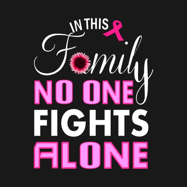 In This Family No One Fight Alone ,Pink Ribbon Design by Jozka