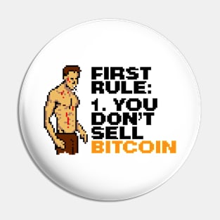 First Rule of Bitcoin Pixel Art Pin