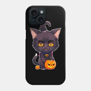 spooky tomcat cat pumkin Phone Case