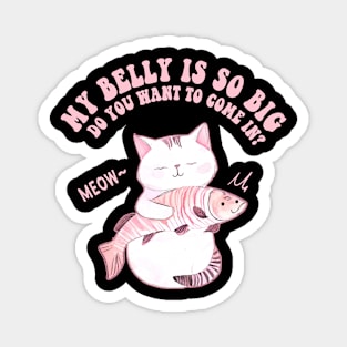 cute meme Cat and Fish Magnet