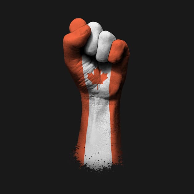 Flag of Canada on a Raised Clenched Fist by jeffbartels