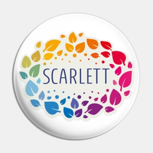 Scarlett name with colorful leaves Pin