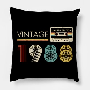 35th Birthday Vintage 1988 Limited Edition Cassette Tape Pillow