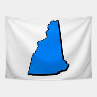 Bright Blue New Hampshire Outline Tapestry