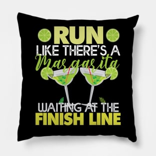 I Run Like There's Margarita Gift Margarita Lovers Gift Pillow