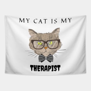 My Cat Is My Therapist Tapestry