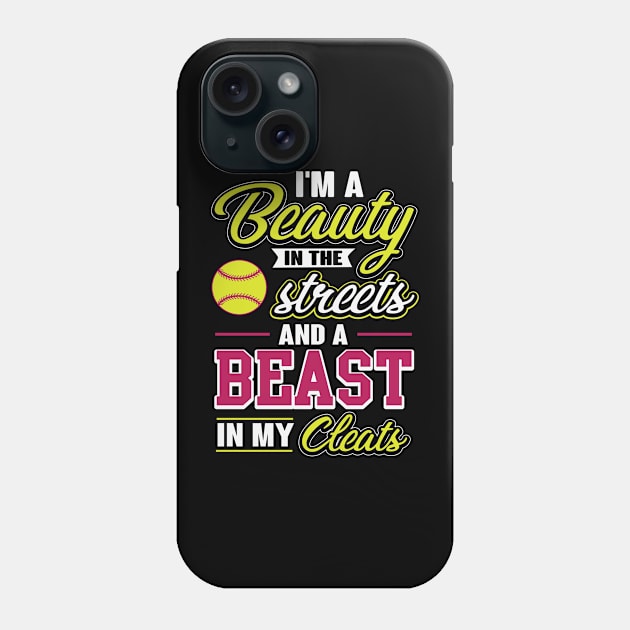 Beauty Streets Softball Player Phone Case by Magic Ball