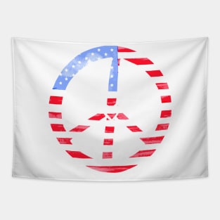 USA Peace Sign Flag Tapestry