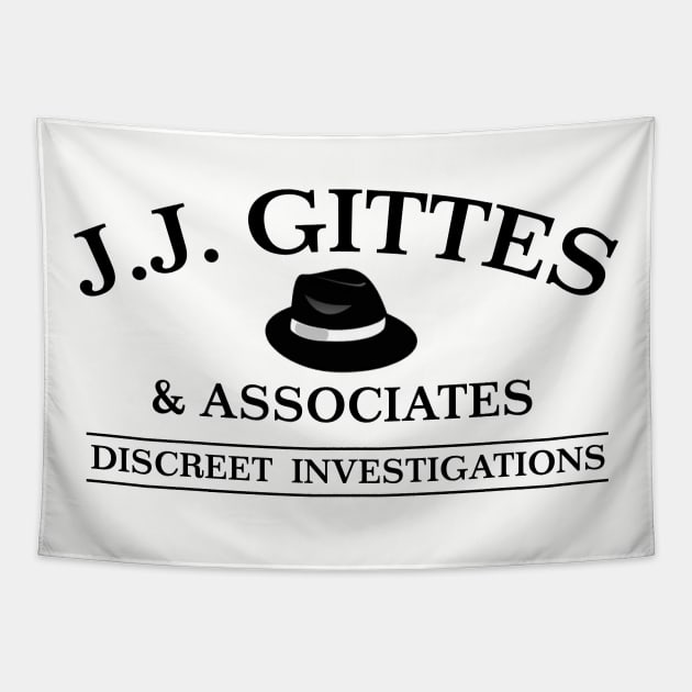 J. J. Gittes Discreet Investigations Tapestry by MindsparkCreative