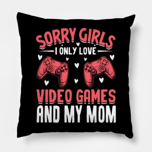 Kids Sorry I Only Love Video Games Mom Valentines Gamer Boys Pillow