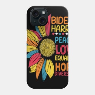 Biden Harris 2020 Peace Love Equality Hope Diversity Phone Case