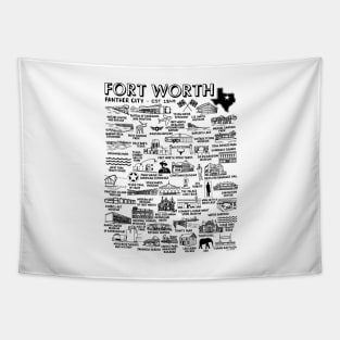 Forth Worth Map Art Tapestry