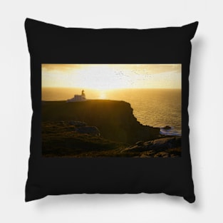 Sunset Lighthouse Scotland Pillow