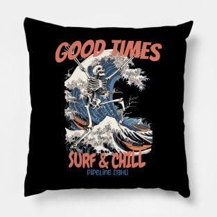 Pipeline Hawaii skull surf 8206 Pillow