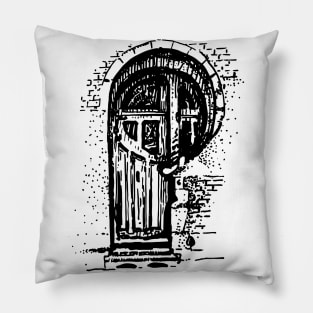 Author's design with the image of a door in the Art Nouveau style. Pillow