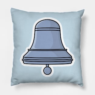 School Bell Sticker design vector illustration. Alert and alarm objects icon design concept. Purple color bell sticker design logo with shadows. Pillow