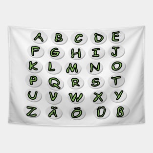 German alphabet. Letters. Back to school soon. Teaching children. Younger students. Tapestry