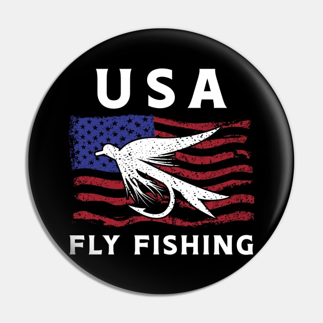 USA Fly Fishing Pin by maxcode