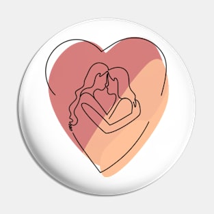 Lesbian Couple in Heart Pin