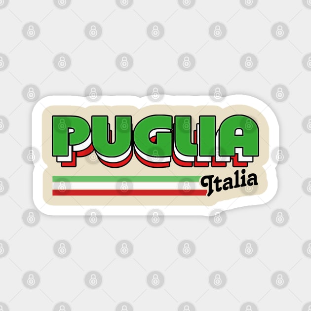 Puglia, Italia /// Retro Typography Design Magnet by DankFutura