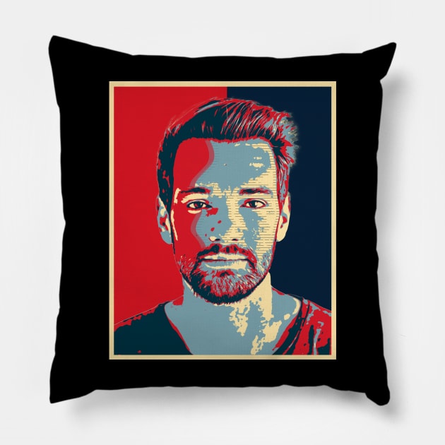 Portrait Man Isolated Hope Popart Pillow by Odd Even