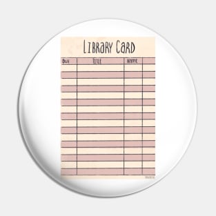 Library Card Pin