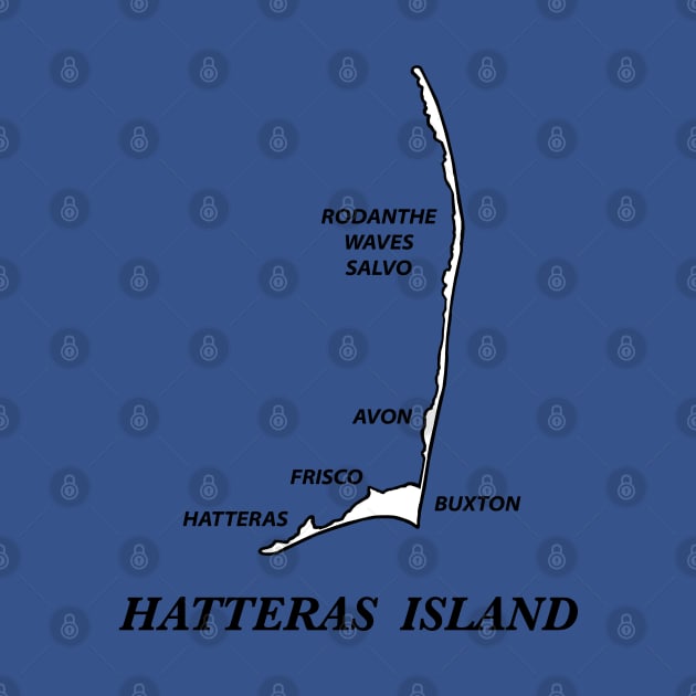 HATTERAS ISLAND MAP WITH VILLAGES by Trent Tides